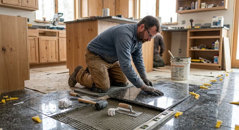 Granite Floor Installation in Overland Park, KS